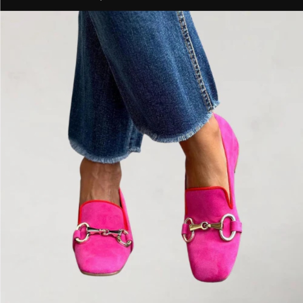 Sarah and Kate Hot Pink Suede Loafers